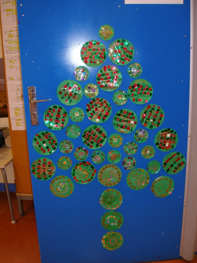 Sapin De Noël Collectif, Classe De Ms-Gs, École Maternelle dedans Activité Theme Noel