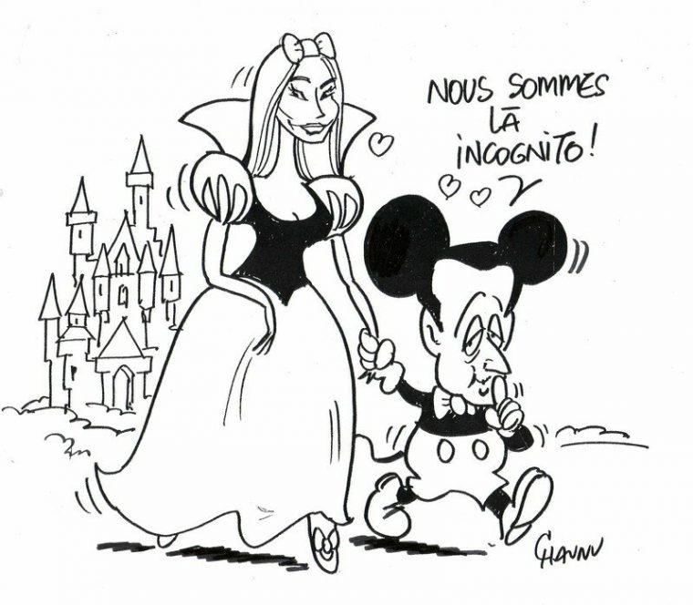 Sarkozy  Bruni À Disneyland – Emmanuel Chaunu concernant Coloriage Disneyland Paris