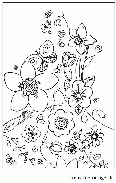 Scenery &amp;amp; Spring Pictures: Fleurs De Printemps Coloriage dedans Dessins De Printemps 