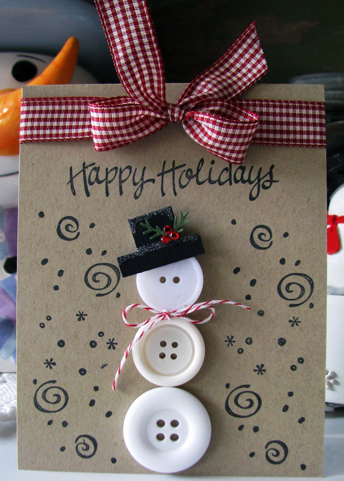 Scrappin' With Deedee: 3 Button Snowman Card And Christmas intérieur Bonhomme De Neige A Dã©Couoer