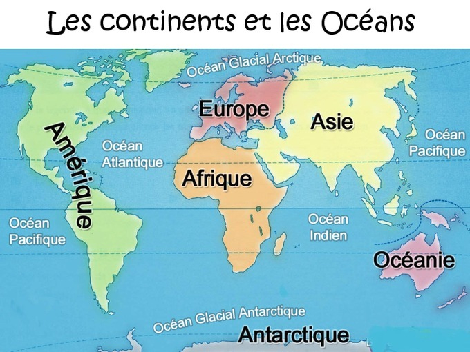 Se Situer Sur Un Globe Ou Un Planisphère - Ce1 - Plan De concernant Un Carte Avec Les Continents Du Monde