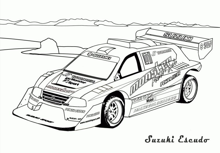 Sélection De Dessins De Coloriage Auto De Course À concernant Dessiner Une Voiture De Course