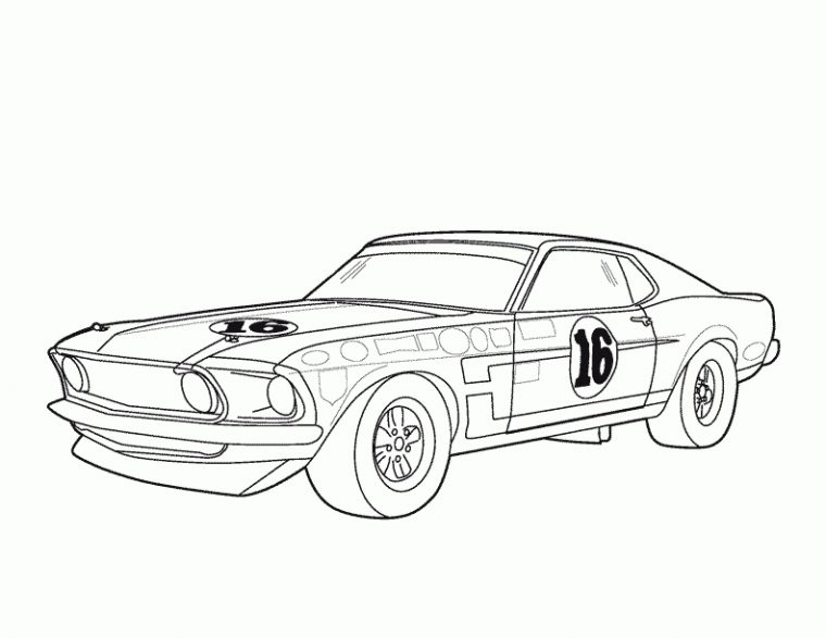 Sélection De Dessins De Coloriage Auto De Course À pour Coloriage De Voiture De Sport