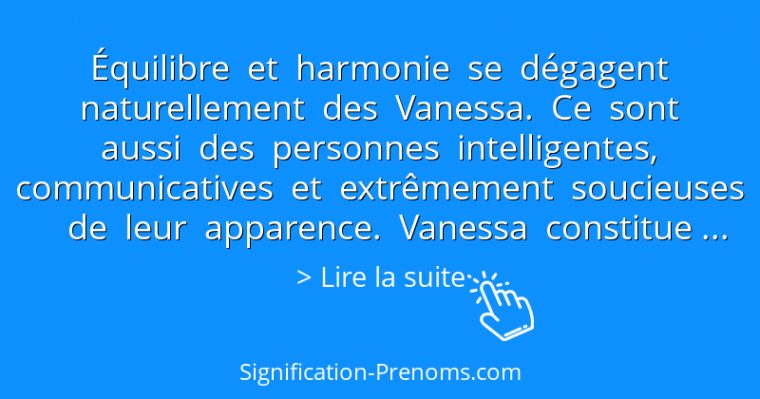 Signification Du Prénom Vanessa  Signification-Prenoms intérieur Mon Prenom Com