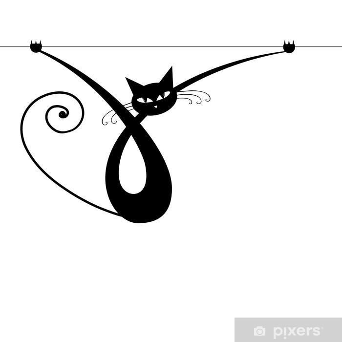 Silhouette Chat Dessin Noir Et Blanc 406710 dedans Dessin Silhouette Chat 