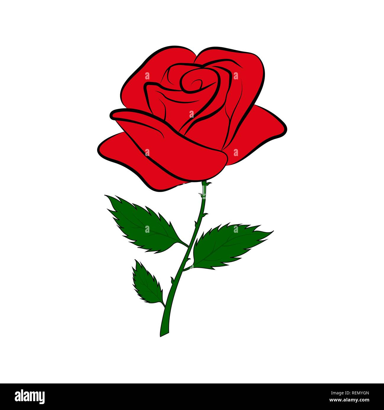 Silhouette De Couleur Simple Dessin D'Une Rose Rouge Sur pour Dessin Facile De Rose