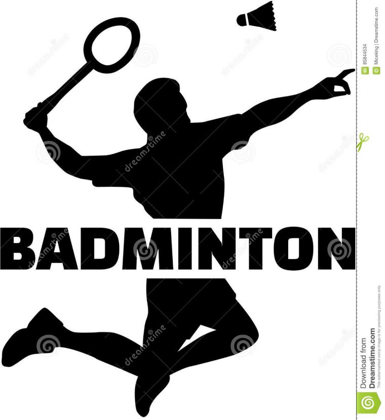 Silhouette De Joueur De Badminton Avec Le Mot Illustration serapportantà Dessin De Badminton