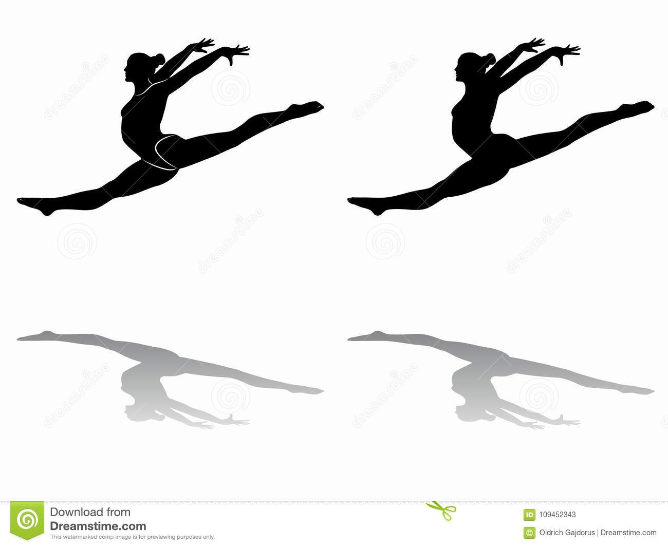 Silhouette D'Une  De Gymnaste, Aspiration De Vecteur avec Dessin De Gymnaste