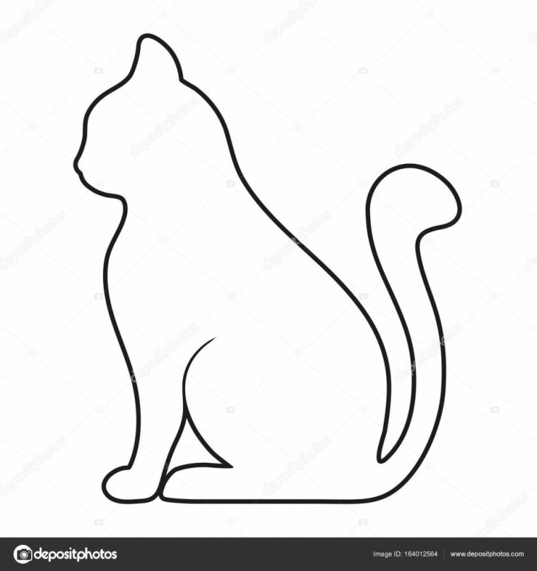 Silhouette Vectorielle Chat Isolé Sur Fond Blanc — Image encequiconcerne Dessin Silhouette Chat