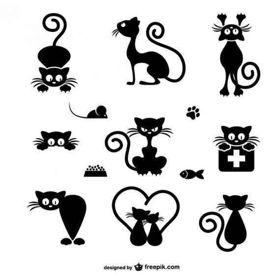 Silhouettes De Chats Gratuits Vecteur Libre Plus - #Chats concernant Dessin Silhouette Chat 