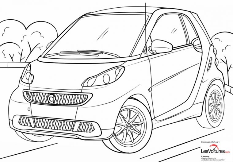 Smart-Fortwo-Coloriage-Voiture  Les Voitures tout Coloriage Voiture