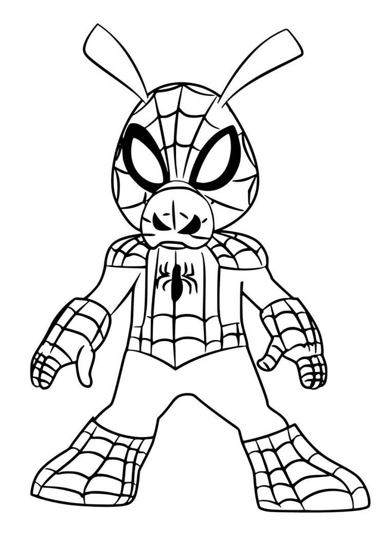 Spider Man Into The Spider Verse Coloring Pages Spider Ham pour Dessin Spider Man