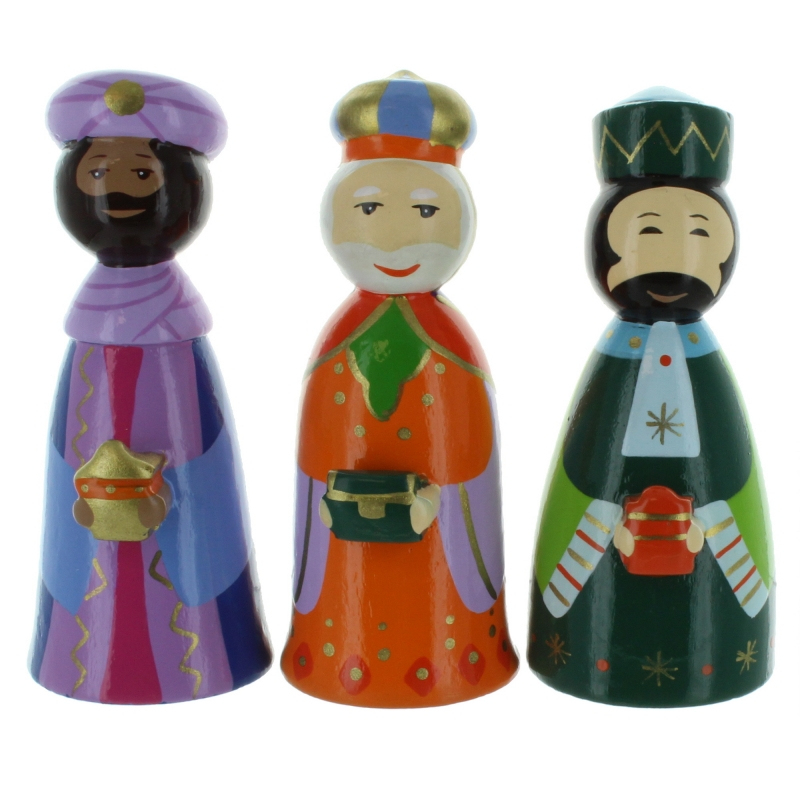 Statues Des Rois Mages En Bois 10Cm intérieur Cadeaux Rois Mages