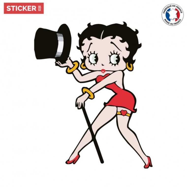 Sticker Betty Boop Dance – Stickers Dessins Animées encequiconcerne Dessin De Betty Boop