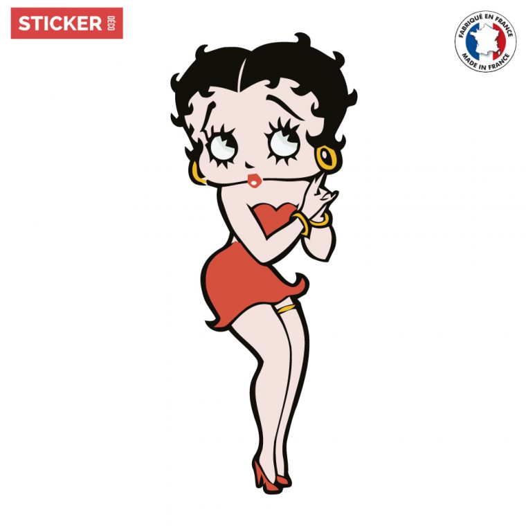 Sticker Betty Boop Shy – Stickers Dessins Animées avec Dessin De Betty Boop