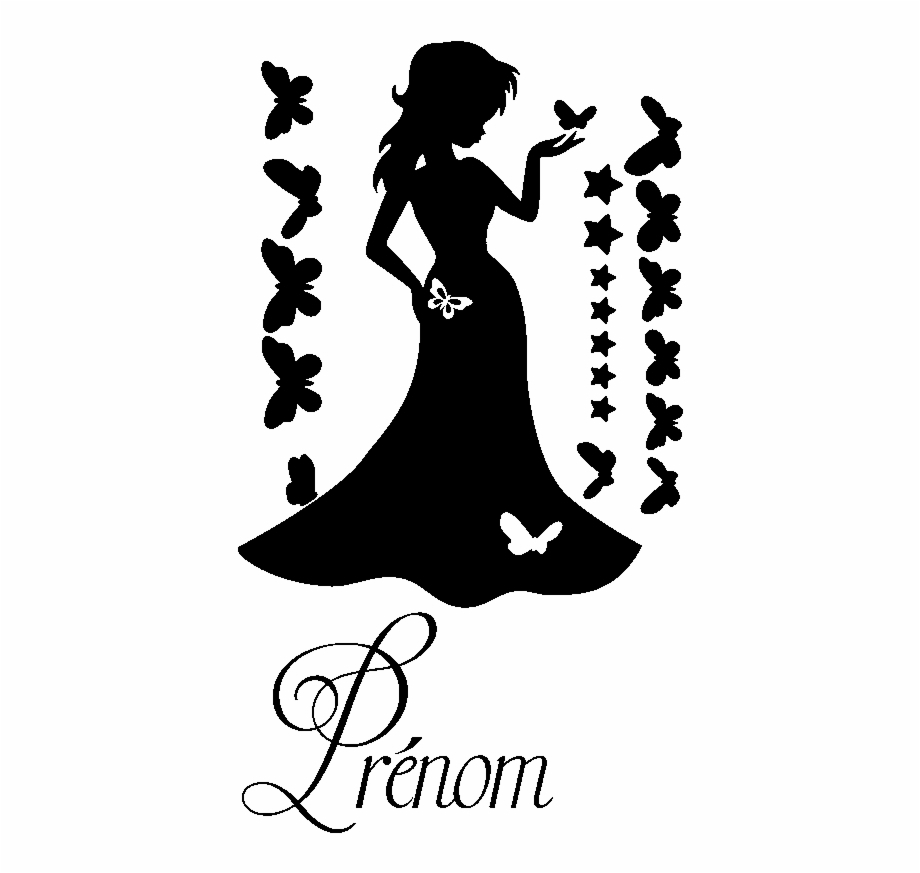 Sticker Prenom Personnalisable Princesse Et Les Papillons serapportantà Prénom Princesse Disney 