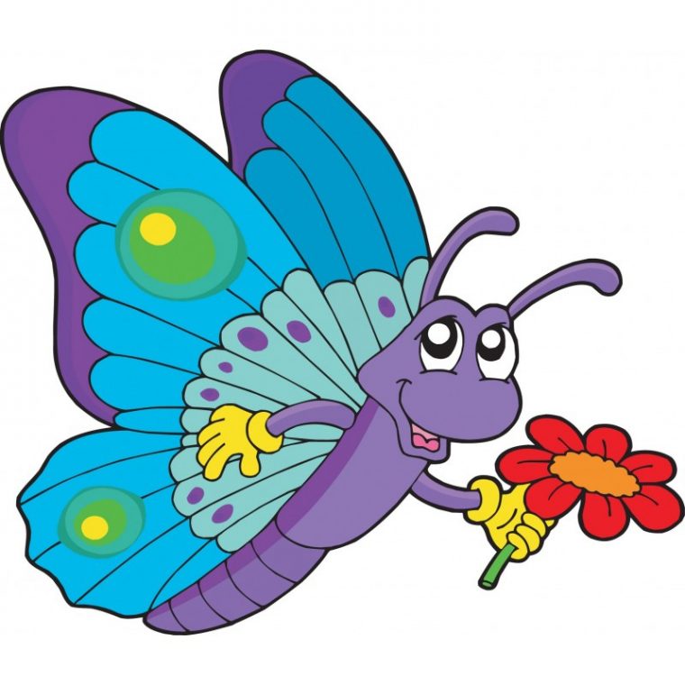 Stickers Enfant Papillon Fleur – Art Déco Stickers avec Dessin De Papillon En Couleur