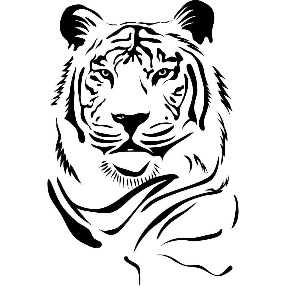 Stickers Tigre Pas Cher dedans Dessin De Tigre Blanc