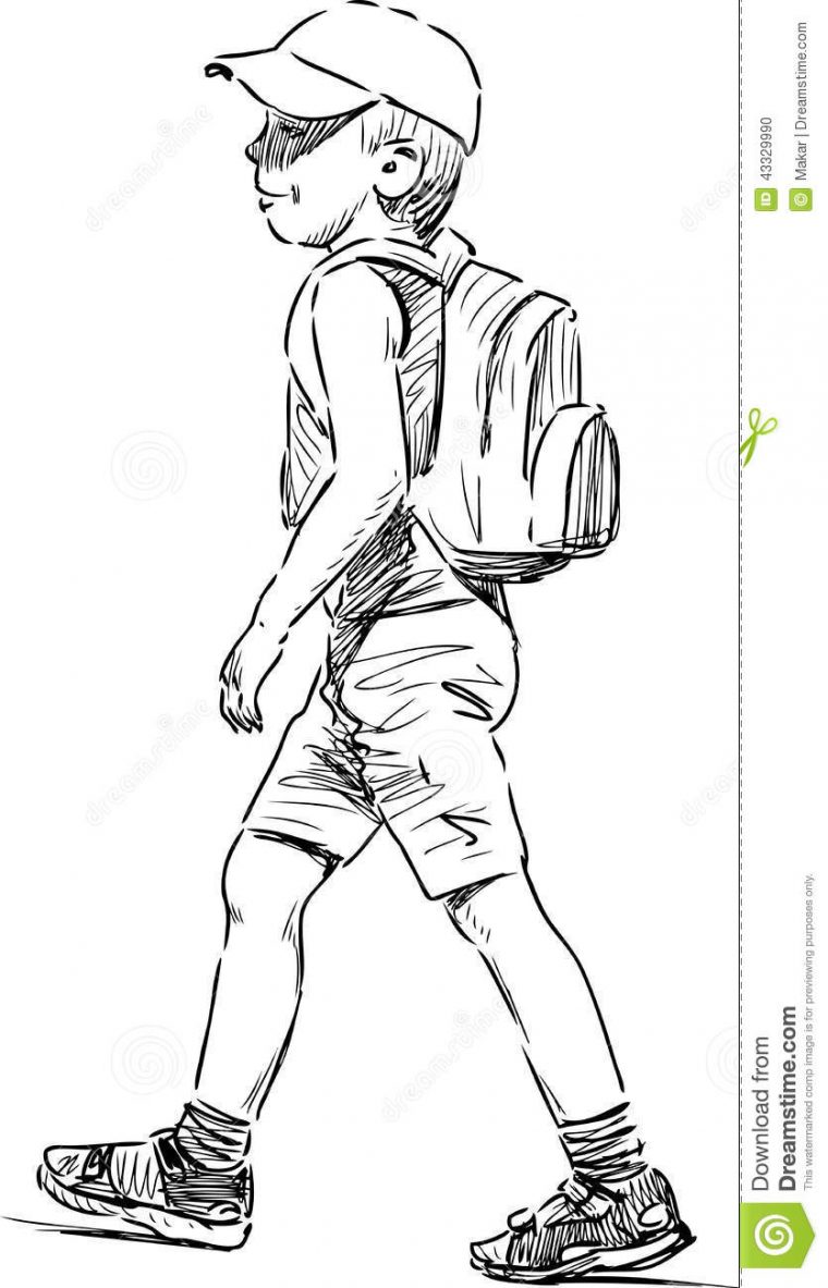 Striding Little Boy Stock Vector – Image: 43329990 encequiconcerne Dessin D Un Petit Garçon