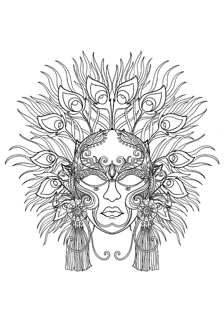 Superbe Masque Du Carnaval De Venise – Coloriage Carnaval destiné Coloriage Masque