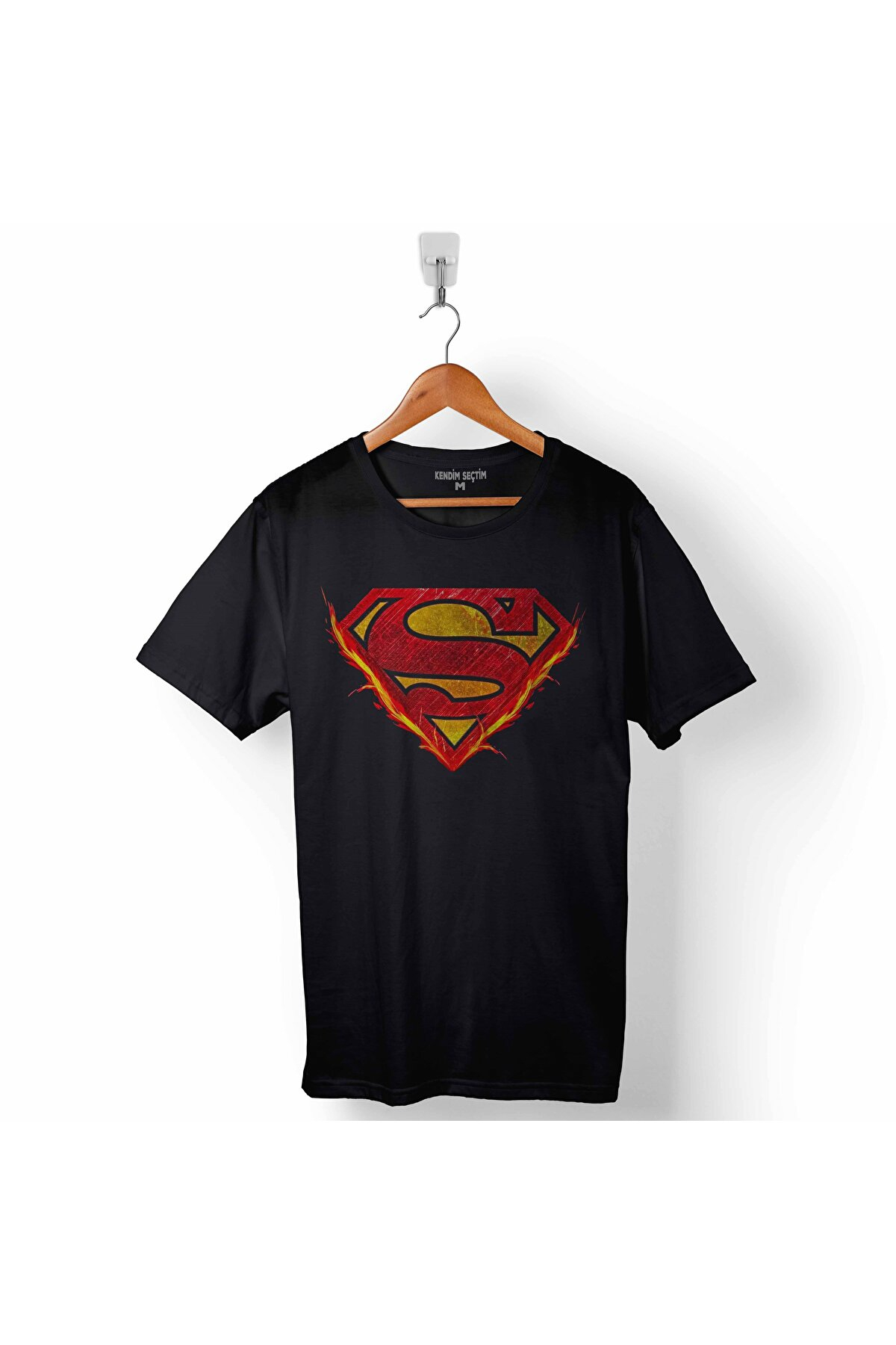 Superman Flame Alev Logo Super Man Erkek Ti̇şört Fiyatları avec Superman Logo With Ac 