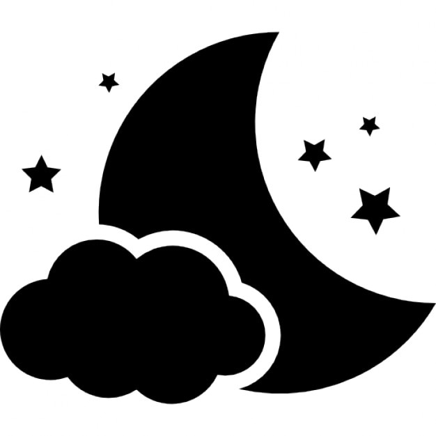 Symbole De La Nuit De La Lune Avec Un Nuage Et Étoiles à Dessin De Lune Et Etoile