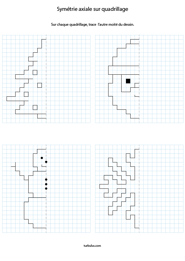 Symétrie Axiale Sur Quadrillage – Turbulus, Jeux Pour concernant Geometrie A Imprimer