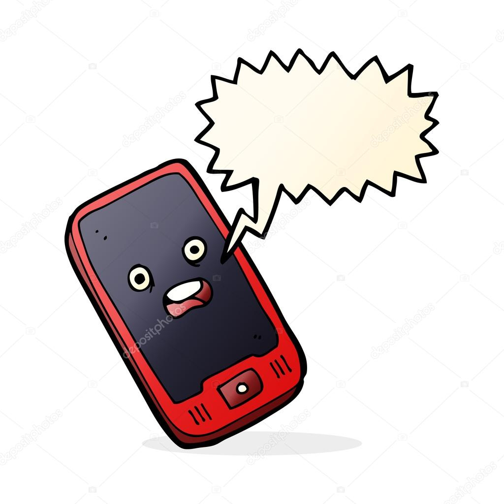 Téléphone Portable Dessin Animé Avec Bulle De Dialogue encequiconcerne Coloriage Portable