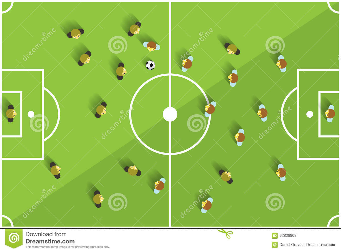 Terrain De Jeu Du Football De Vue Supérieure Avec Des dedans Dessin Terrain De Foot