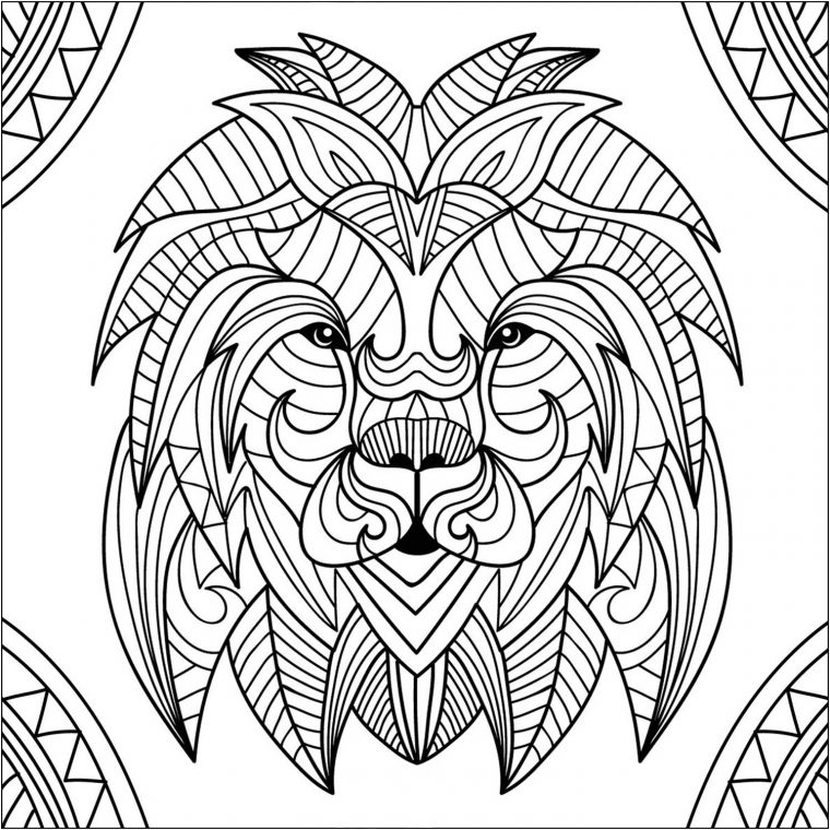 Tete De Lion Mandala 1 – Coloriage De Lions – Coloriages pour Dessin De Tete De Lion