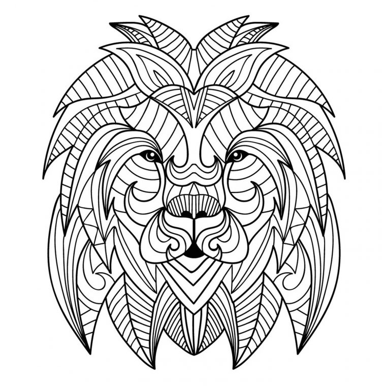 Tete De Lion Mandala 2 – Coloriage De Lions – Coloriages destiné Coloriage Enfant 6 Ans