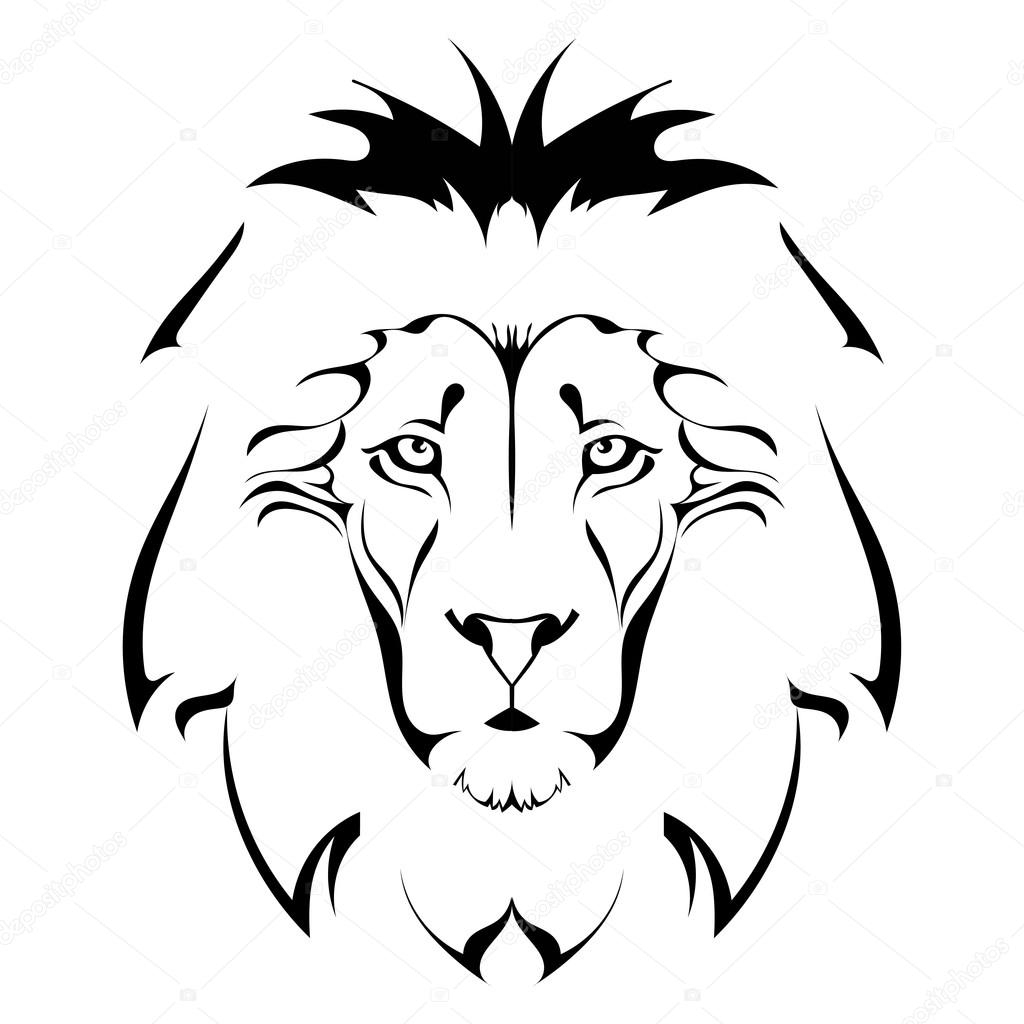 Tête De Lion. Uage — Image Vectorielle Lapotnik avec Dessin De Tete De Lion 