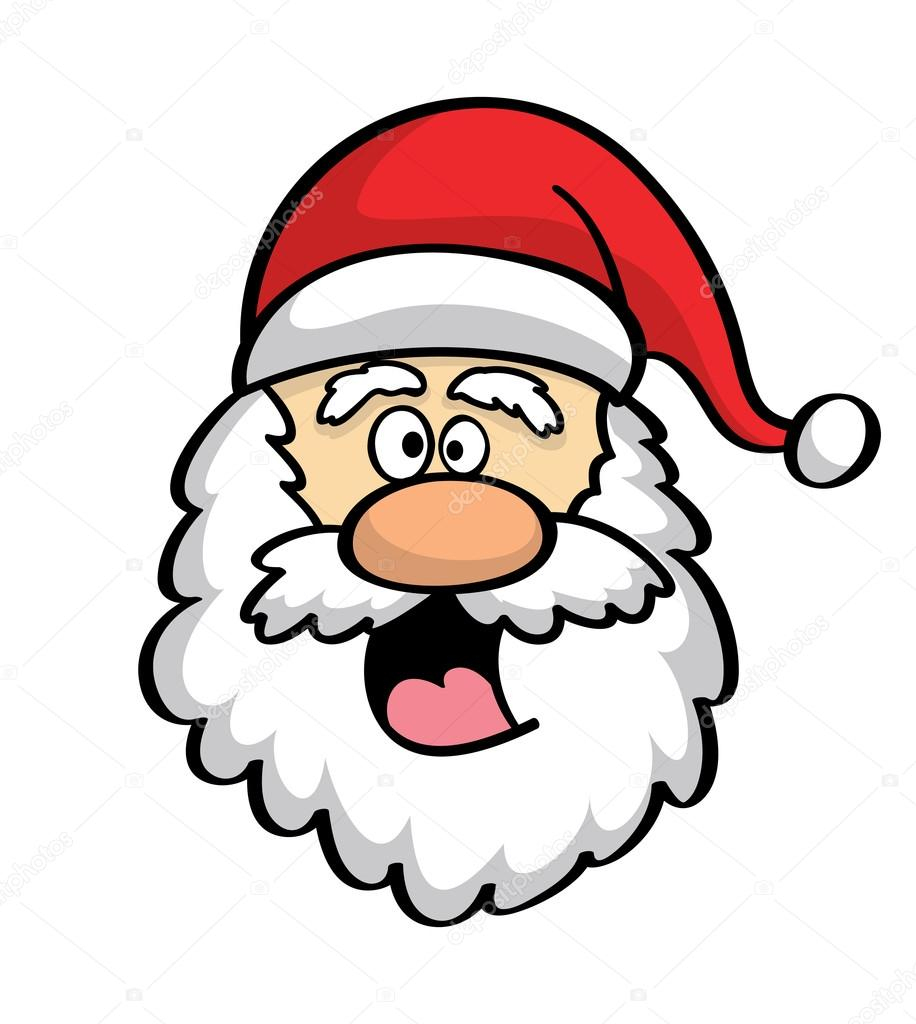 Tête De Père Noël Dessin Animé — Image Vectorielle pour Dessin Tete De Pere Noel