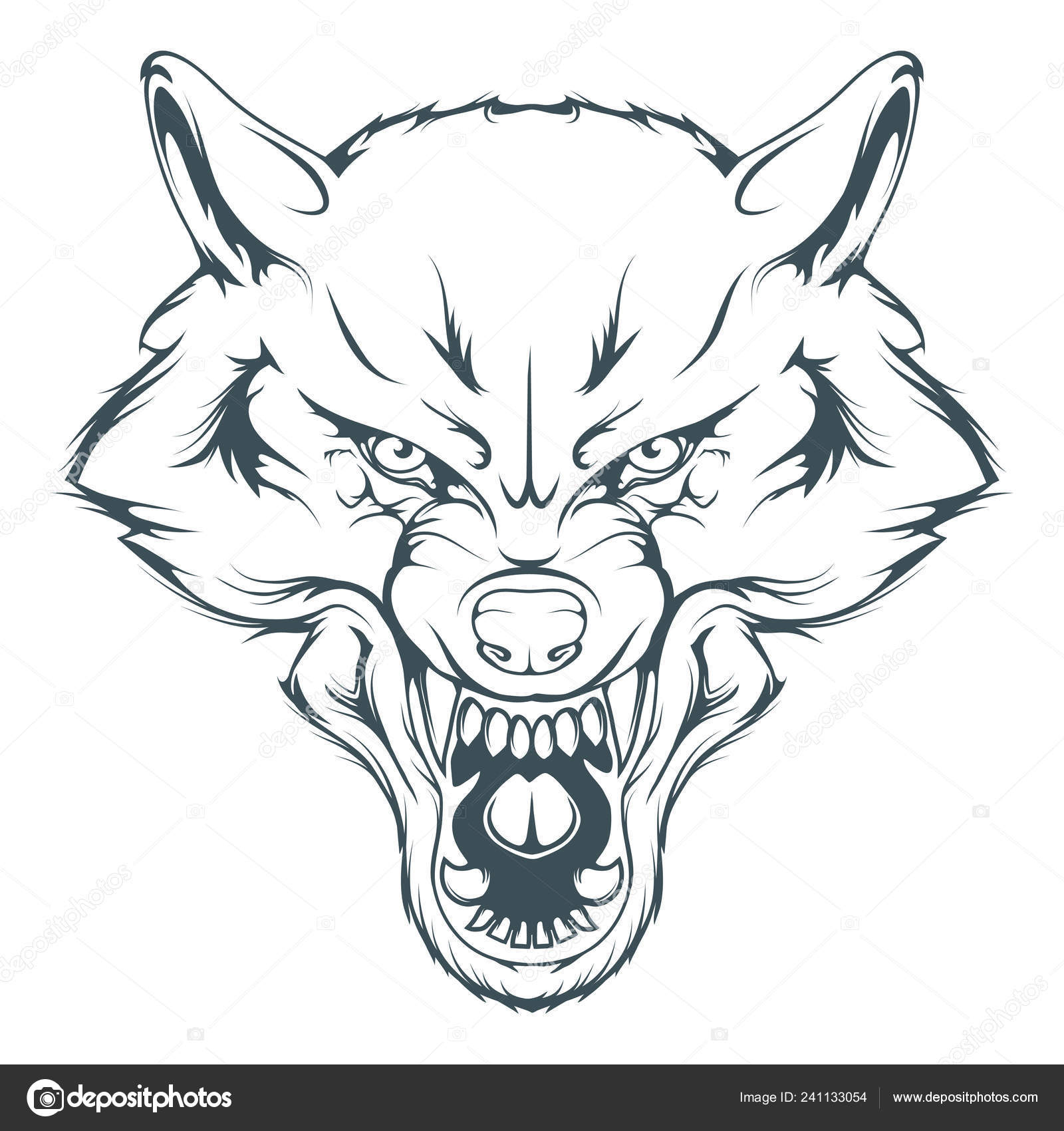 Tête Loup Vector Drawing Dessin Esquisse Loup Visage Tête tout Dessin De Loup 