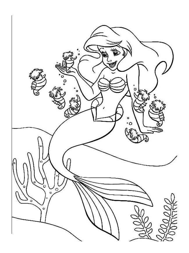 The Little Mermaid Free To Color For Kids - The Little concernant Coloriage Sirene Et Princesse