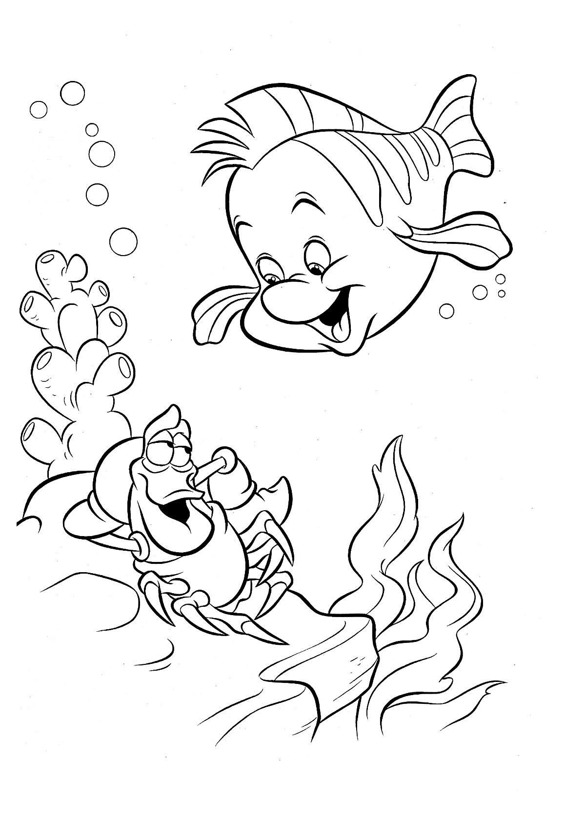 The Little Mermaid To Color For Children - The Little serapportantà Coloriage De Sirène 