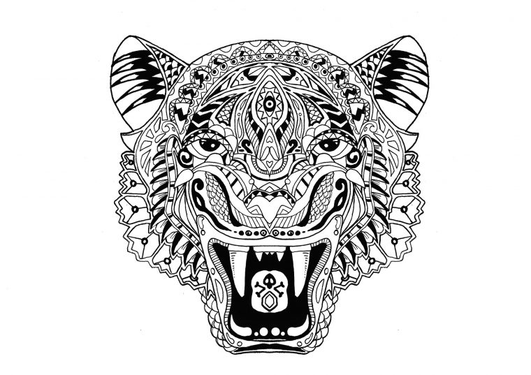 Tigre  Animaux – Coloriages Difficiles Pour Adultes encequiconcerne Coloriages Animaux