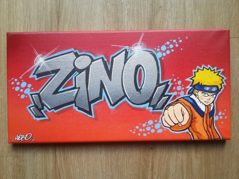 Toile Graff Décoration Murale Manga Naruto Personnalisée encequiconcerne Tag Prenom