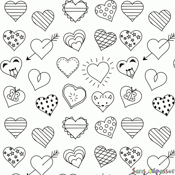 Top14+ Coeur À Colorier Fond D&amp;#039;Écran - Lesgenissesdanslmais tout Dessin À Colorier Coeur 