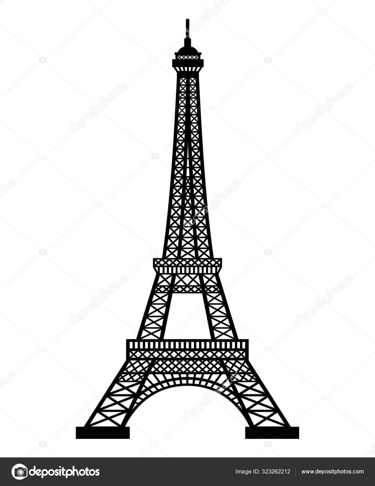 Tour Eiffel, Illustration Vectorielle — Image Vectorielle à Dessins Tour Eiffel