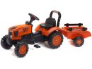 Tracteur À Pédales Kubota Avec Remorque Orange Falk : King serapportantà Jeux De Tracteur Tom
