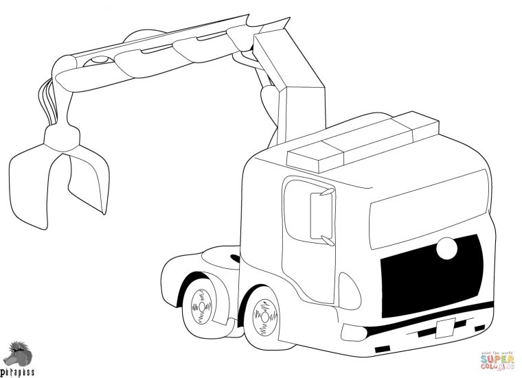 Truck With Crane Coloring Page  Free Printable Coloring Pages encequiconcerne Coloriage Grue