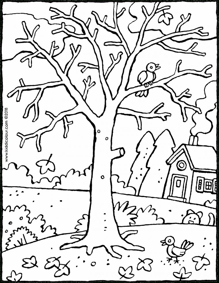 Un Arbre En Hiver – Kiddicolour encequiconcerne Coloriage Arbre