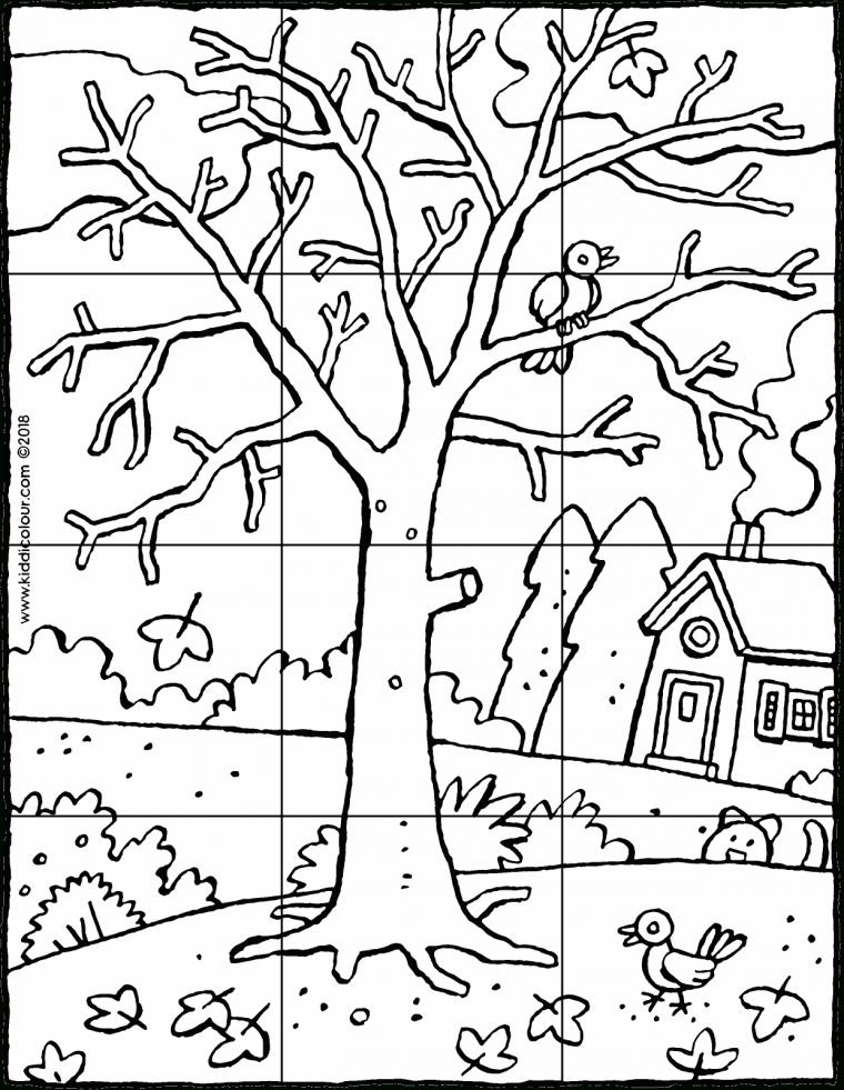 Un Arbre En Hiver Puzzle 12 Pièces – Kiddicolour tout Arbre En Hiver Dessin