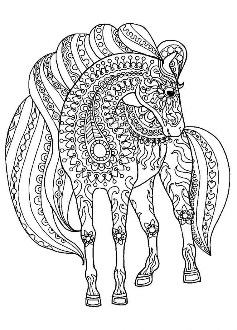 Un Coloriage De Cheval  Des Milliers De Coloriage tout Imprimer Dessin De Cheval