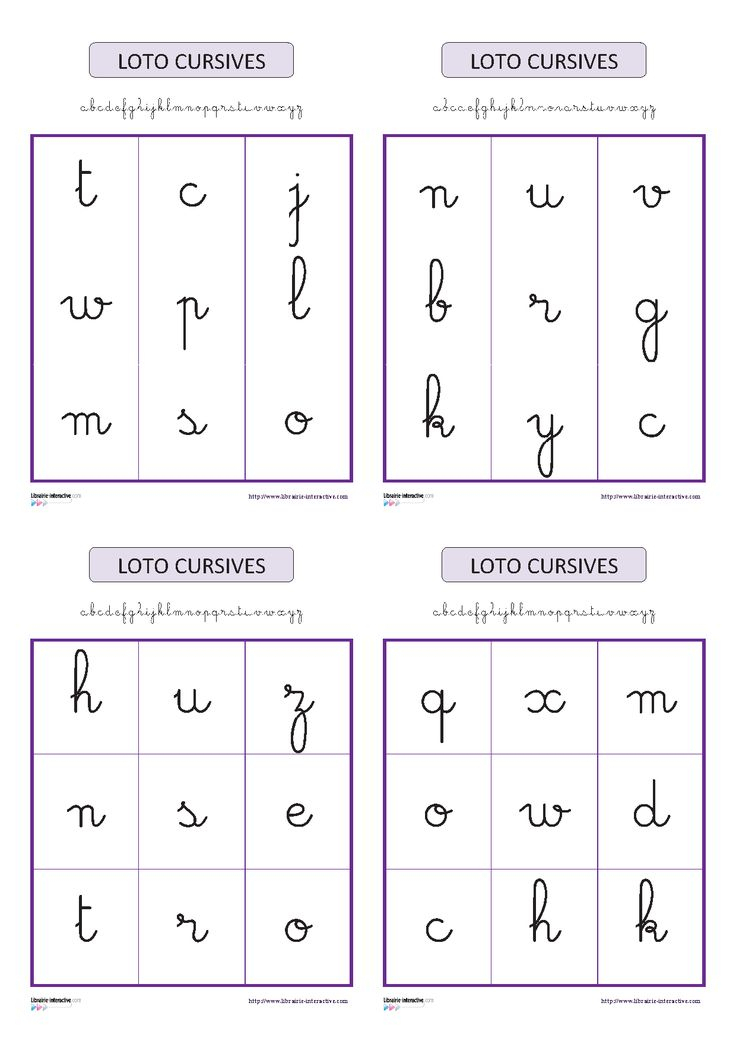 Un Jeu De Loto Pour Apprendre À Reconnaître Les Lettres intérieur Alphabet En Cursive Minuscule À Imprimer 