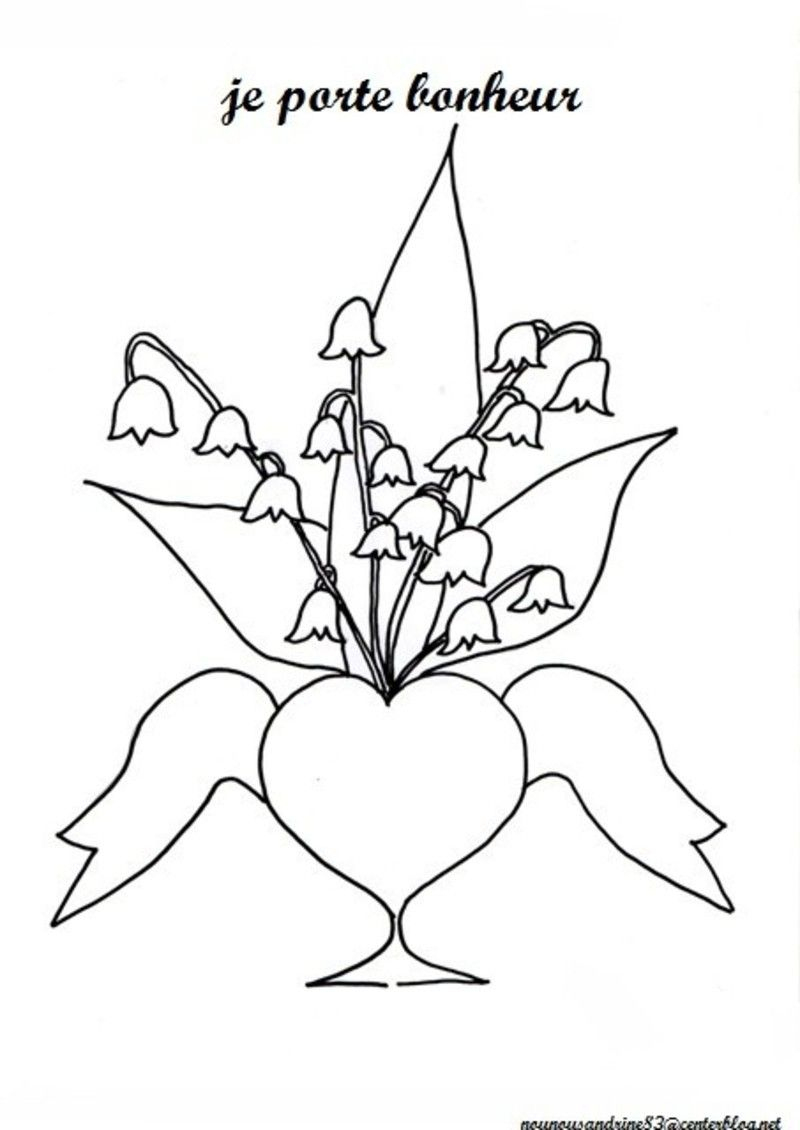 Un Muguet Coloriage - Centerblog tout Dessin Muguet