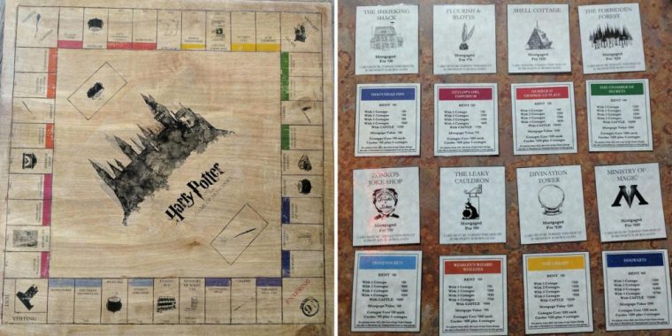 Une Fan De Harry Potter Crée Un Monopoly Pour Sorciers à Carte Monopoly Imprimer