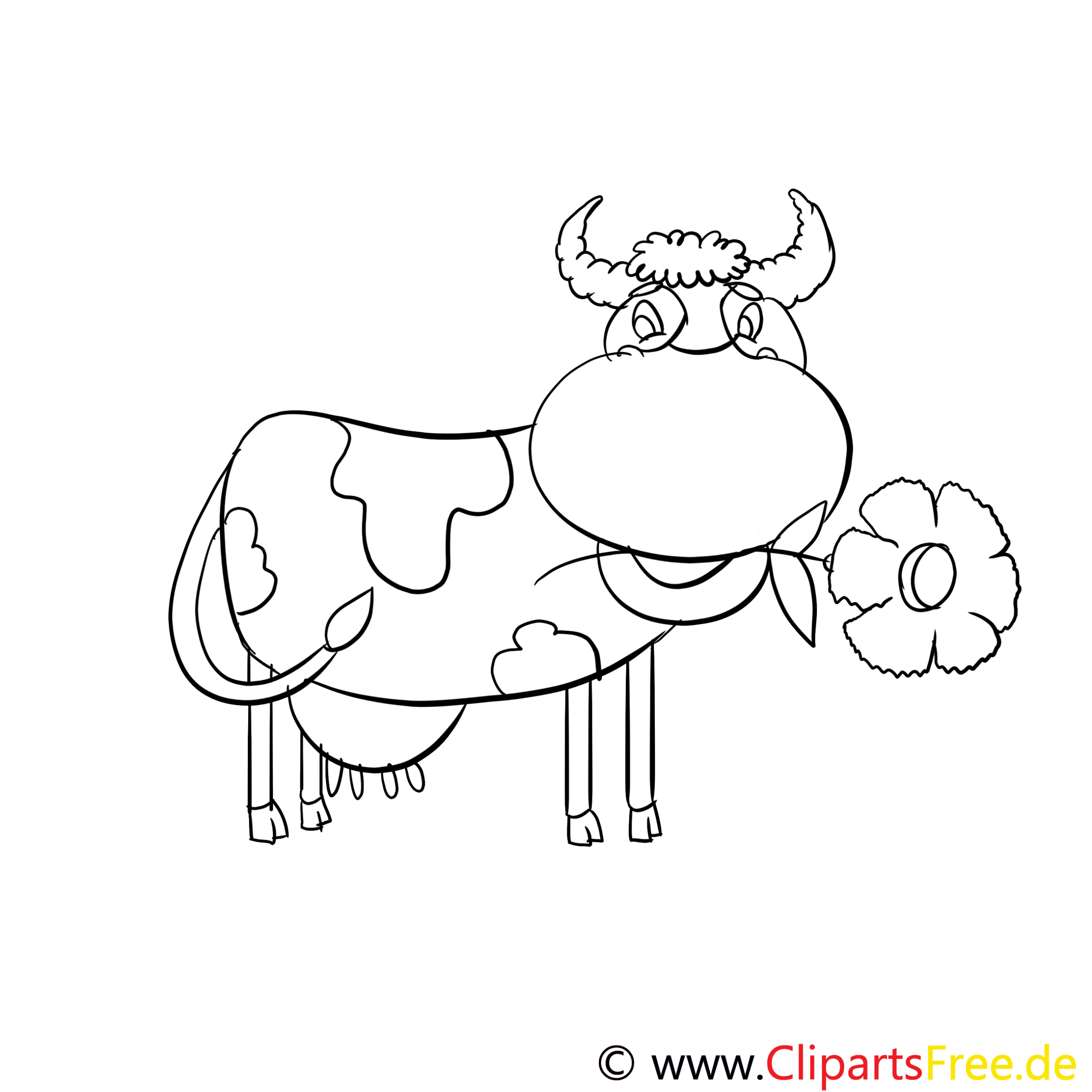 Vache Clipart Gratuit - Animal À Colorier - Animaux à Vache À Colorier 