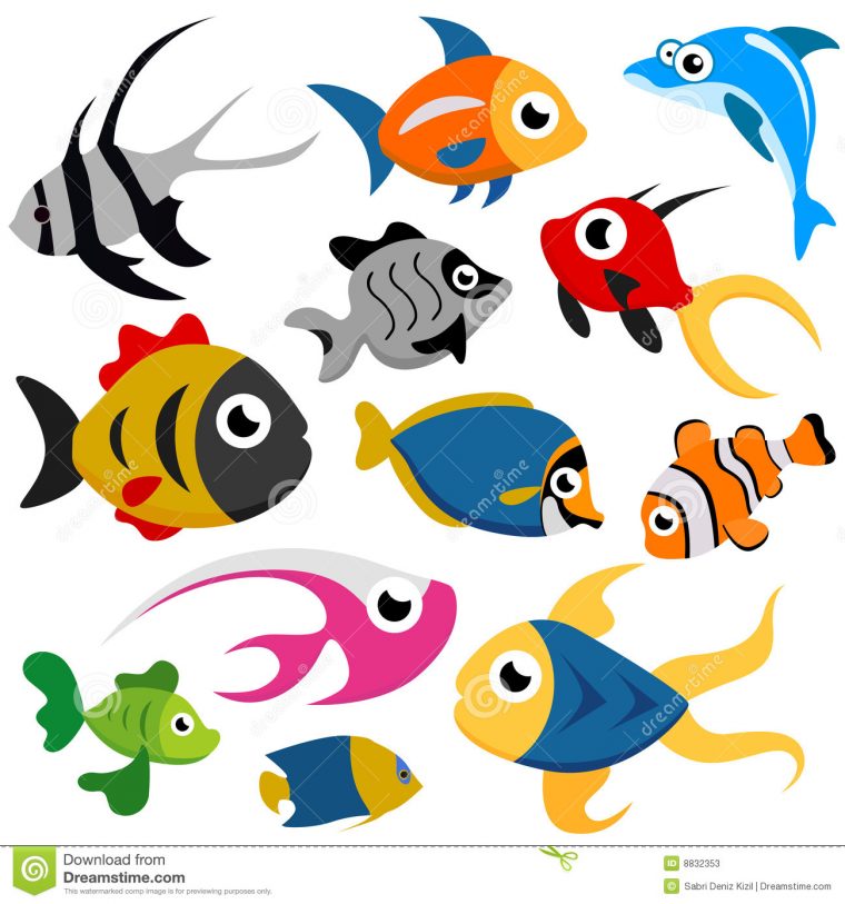 Vecteur De Poissons De Dessin Animé Photos Stock – Image encequiconcerne Dessin Poisson